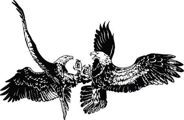 Dos Águilas Vector Ilustración — Archivo Imágenes Vectoriales