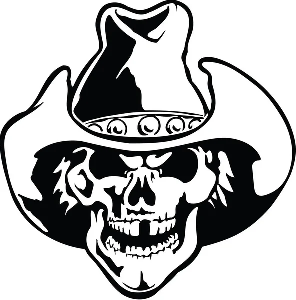 Cowboy Skull Vectorillustratie — Stockvector