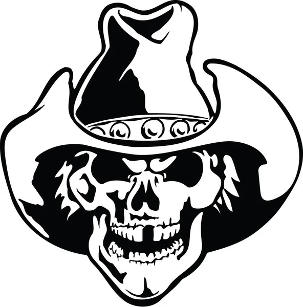 Cowboy Skull Vector Illustration — Stock Vector