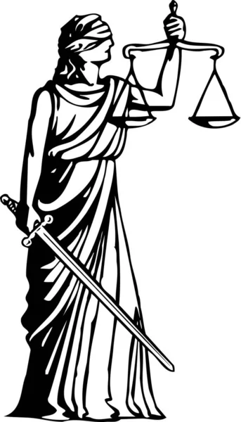 Blind Justice Vector Illustration — Stock Vector