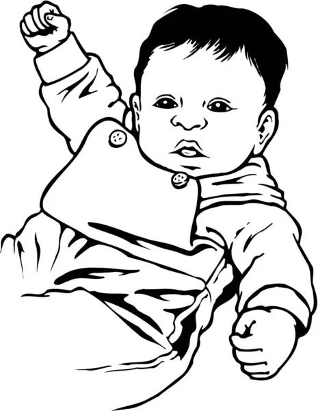 Ilustração Inocente Vetor Bebê — Vetor de Stock