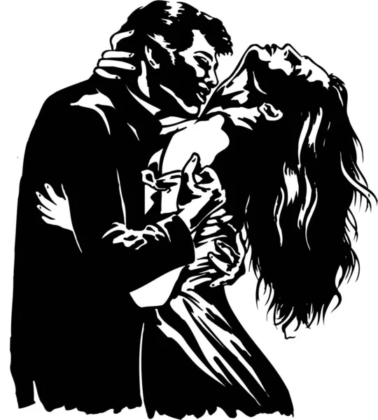 Illustration Vectorielle Couple Passionné — Image vectorielle