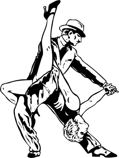 Tango Dansare Vektor Illustration — Stock vektor