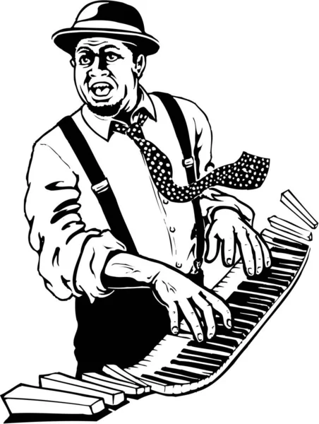 Ilustração Vetor Piano Player — Vetor de Stock