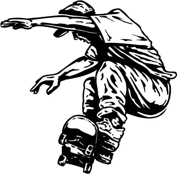 Extrémní Skateboardista Vektorové Ilustrace — Stockový vektor