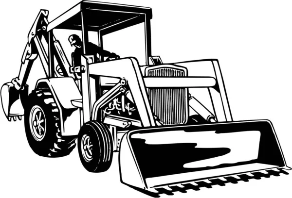 Front Loader Vector Illustration — Stock Vector