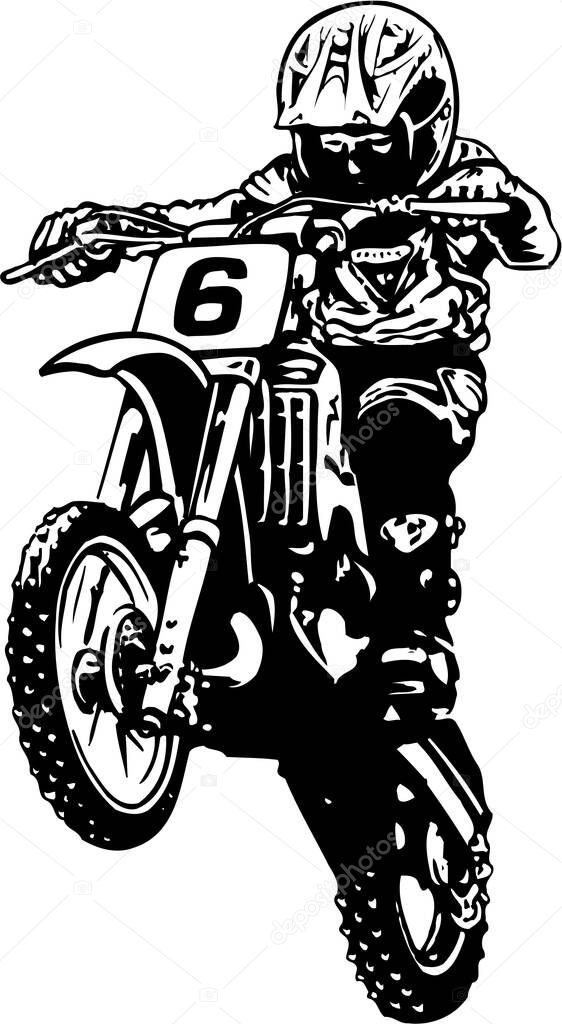 Motocross Racing Vector Illustration