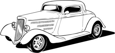 1934 Coupe Vektör İllüstrasyonu