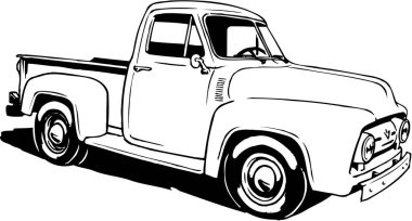 1953 Ford Pickup Vektör İllüstrasyonu