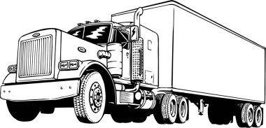 Klasik Peterbilt Vektör İllüstrasyonu