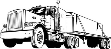 Klasik Peterbilt Vektör İllüstrasyonu