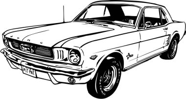 Ford Mustang Vektör İllüstrasyonu