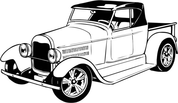 1930 Talet Pickup Vektor Illustration — Stock vektor