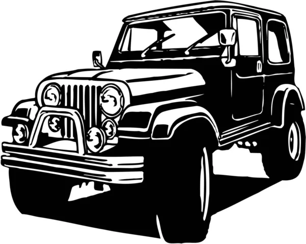 Jeep Automóvil Vector Ilustración — Vector de stock