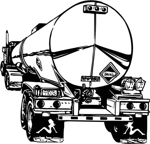 Illustrazione Vettore Camion Cisterna — Vettoriale Stock