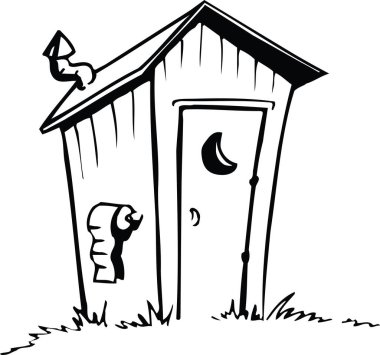 Cartoon Outhouse Vector Illustration clipart