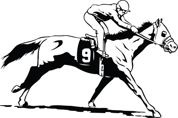 Carrera Caballo Vector Ilustración — Archivo Imágenes Vectoriales