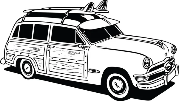 Klassische Woodie Vector Illustration — Stockvektor