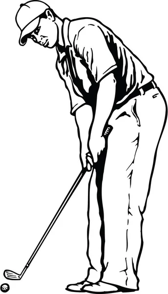 Golfer Lining Vector Illustration - Stok Vektor