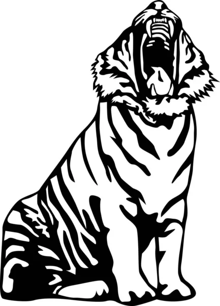 Tiger Brüllen Vektor Illustration — Stockvektor