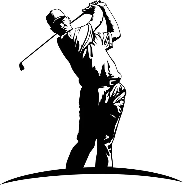 Ilustrasi Vektor Berayun Golfer - Stok Vektor