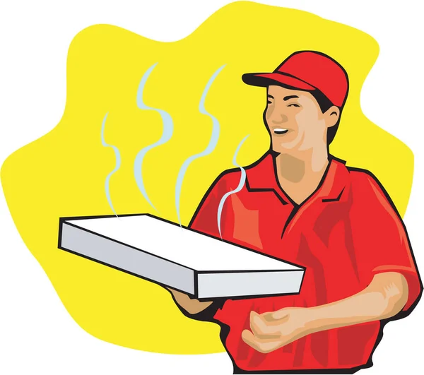 Ilustração Vetor Entrega Pizza — Vetor de Stock