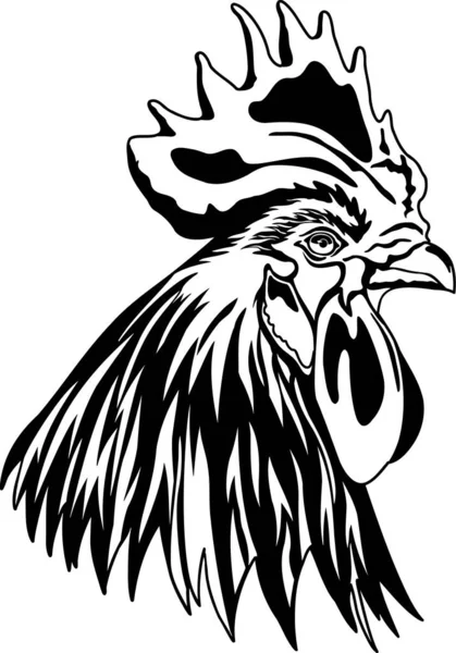 Rooster Head Vector Illustration — Stock Vector