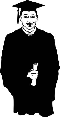 Cap ve Gecelik Vektör İllüstrasyonu 'ndan mezun.