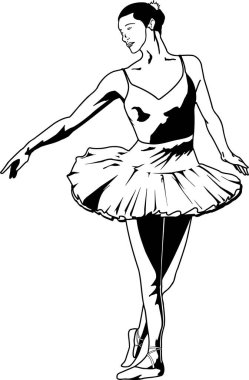 Bale dansçısı vektör çizim