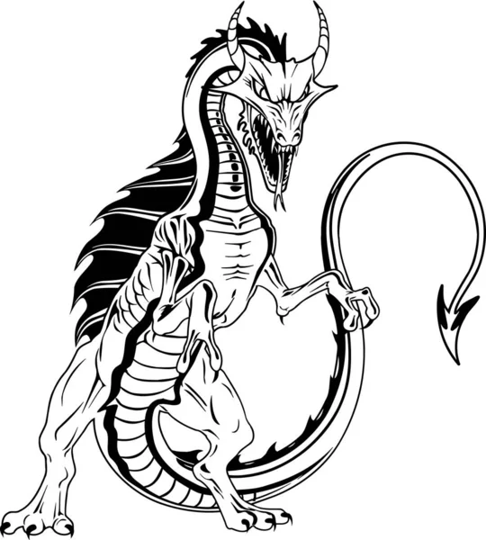 Dragon Standing Vector Illustration — Stock Vector