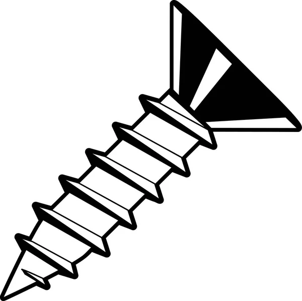 Folha Metal Screw Vector Ilustração — Vetor de Stock