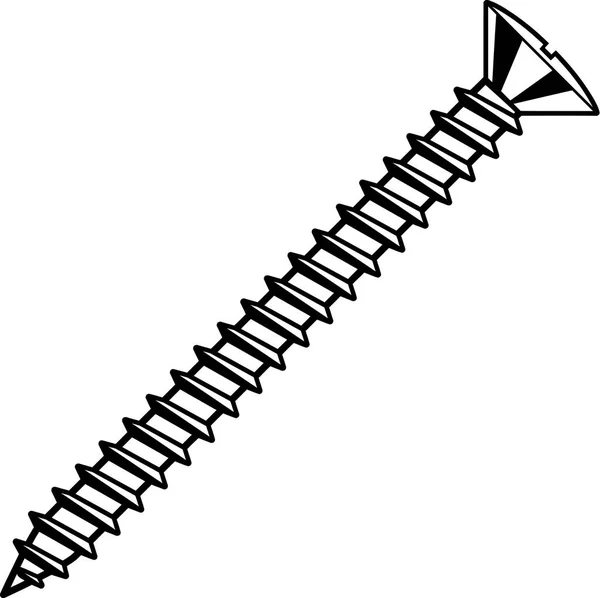 Folha Metal Screw Vector Ilustração — Vetor de Stock