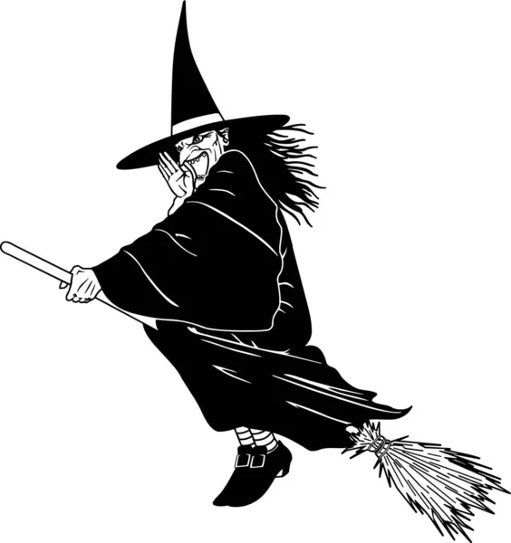 Witch Broom Vector Illustration — Stock Vector