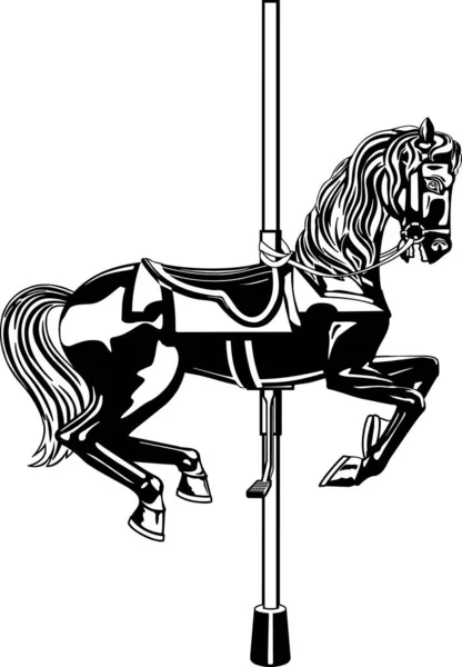 Illustration Vectorielle Cheval Carrousel — Image vectorielle