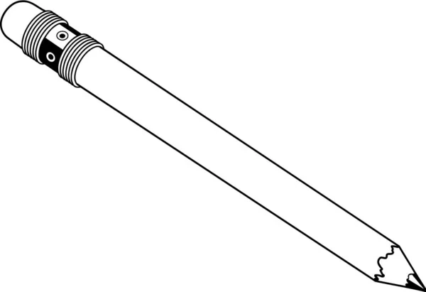 Ołówek Ilustracja Wektorowa Gumka — Wektor stockowy