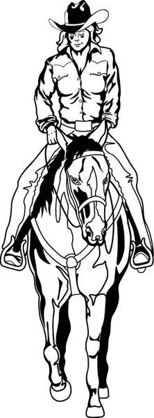 Western Rider Vector Ilustración — Archivo Imágenes Vectoriales
