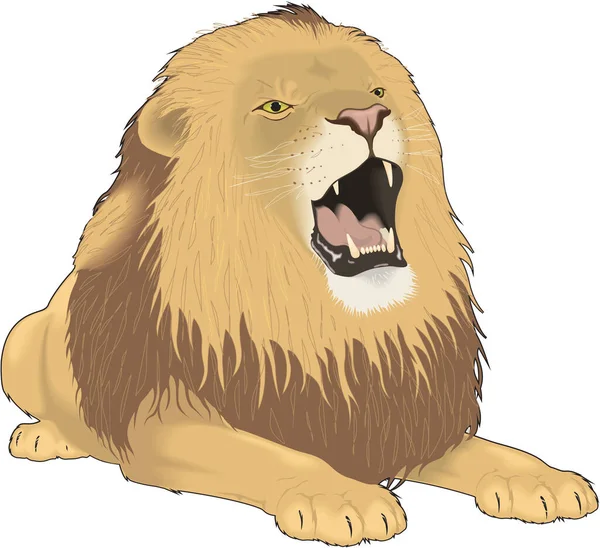 Illustration Vectorielle Rugissante Lion — Image vectorielle