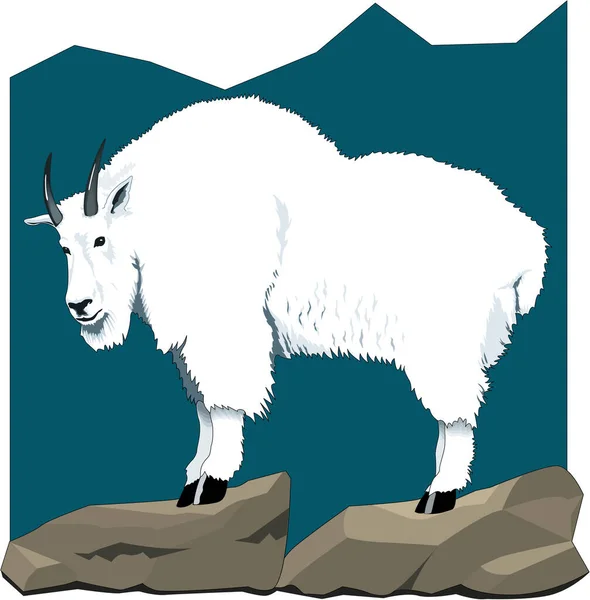 Montaña Cabra Vector Ilustración — Vector de stock