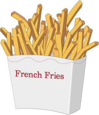 Fransız Kızarmış Patates Vektörü İllüstrasyonu