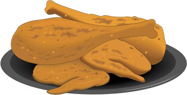 kızarmış tavuk vektör çizimi