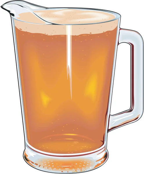 Brocca Birra Vettoriale Illustrazione — Vettoriale Stock