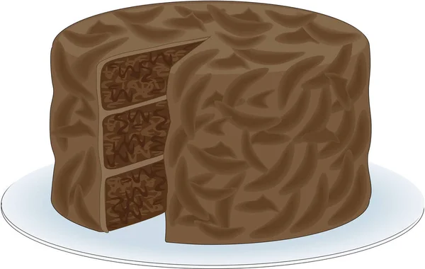 Шоколадний Торт Векторна Ілюстрація — стоковий вектор