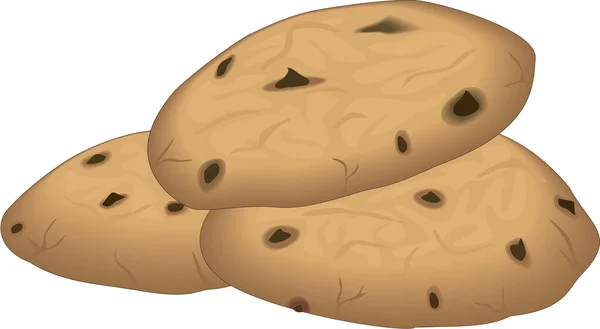 Galletas Chocolate Chip Vector Ilustración — Archivo Imágenes Vectoriales