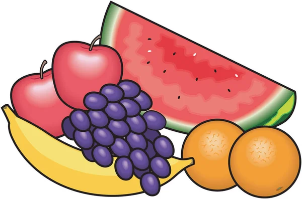 Εικονογράφηση Διάνυσμα Ομάδας Τροφίμων Φρούτων — Διανυσματικό Αρχείο
