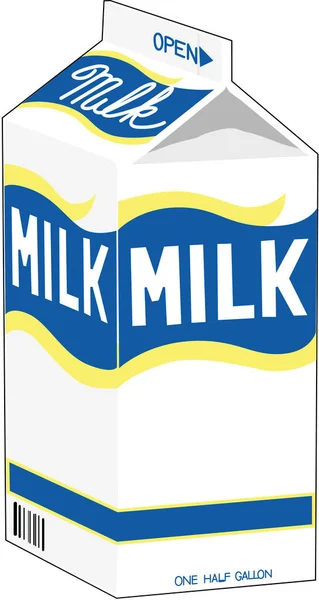 Milk Carton Vector Illustration — Stock Vector