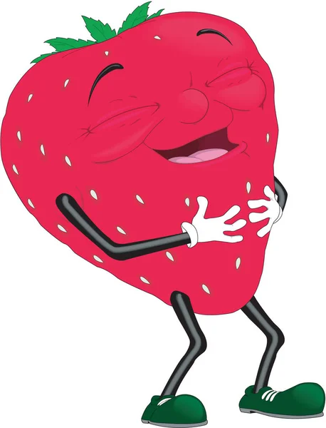 快乐草莓病媒卡通 — 图库矢量图片