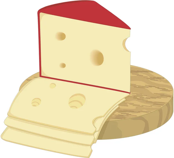 スイスチーズベクトルイラスト — ストックベクタ