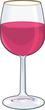 Bir bardak şarap vektörü illüstrasyonu