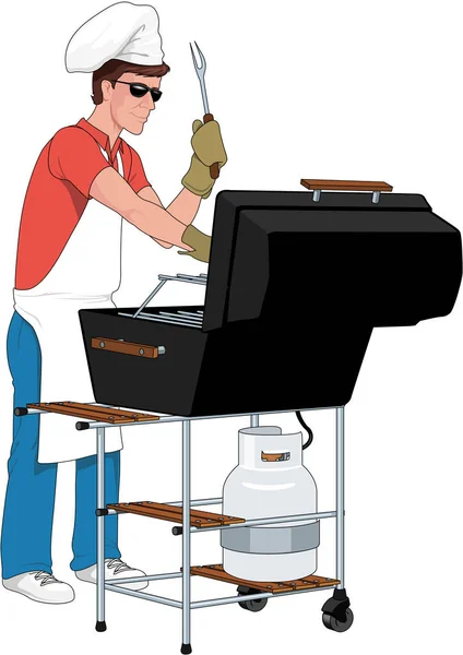 Barbecue Cookout Vector Illustrazione — Vettoriale Stock