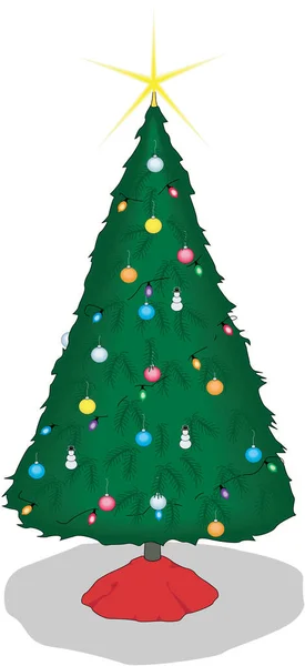 Kerstboom Vector Illustratie — Stockvector